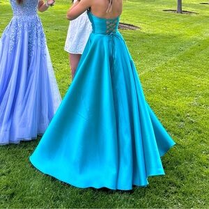 Teal prom dress